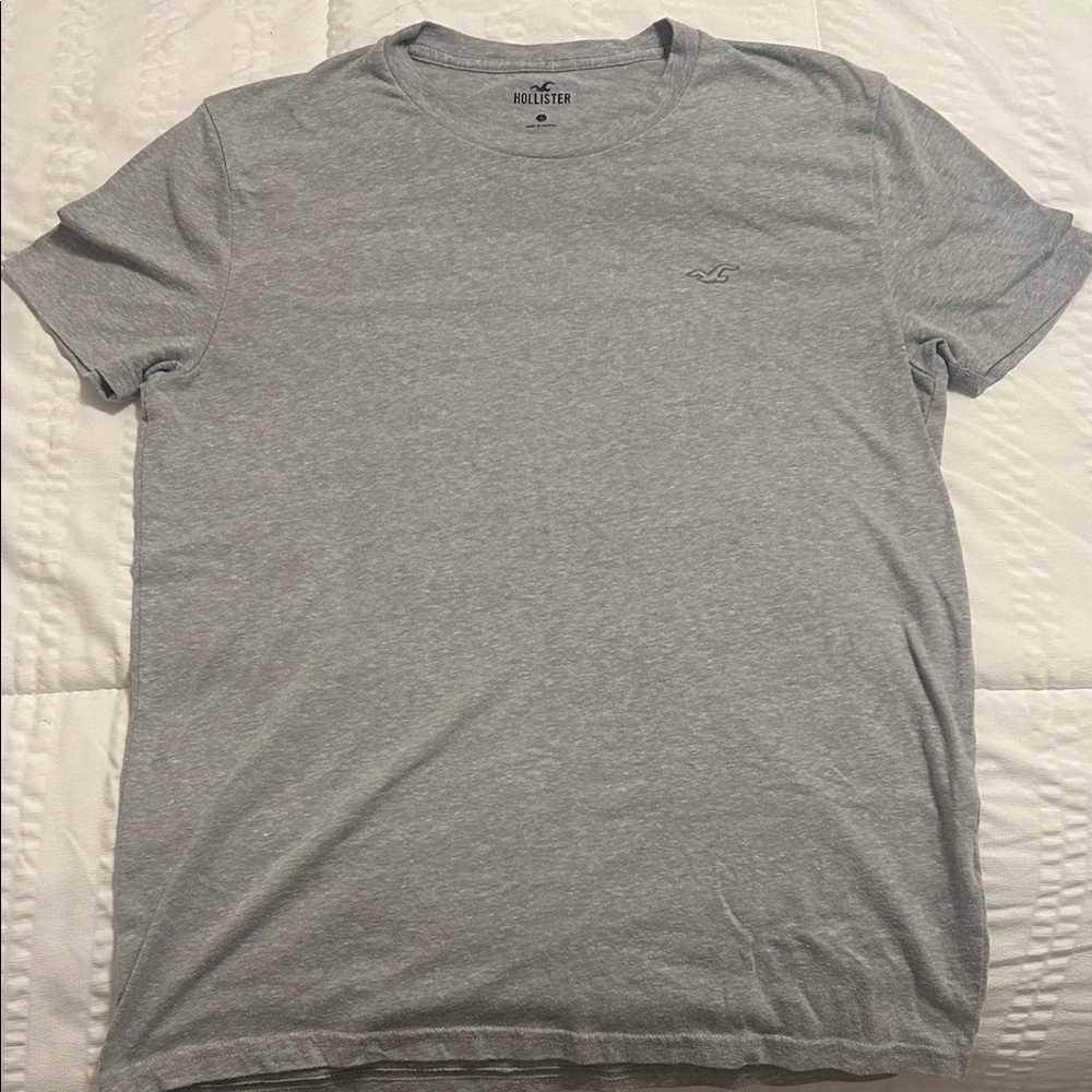 Hollister Men's Light Gray Short Sleeve Tee